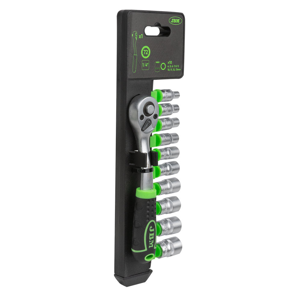 1/4" 72-TEETH RATCHET WITH HEX. SOCKETS