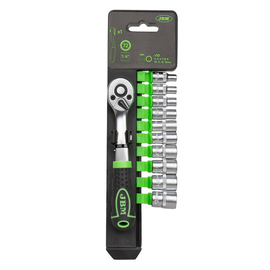 1/4" 72-TEETH RATCHET WITH 12-POINT SOCKETS