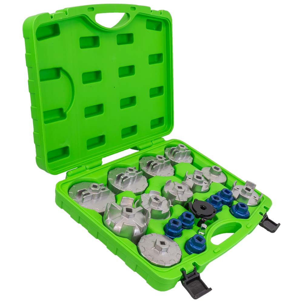 SET OF 19 ALUMINIUM OIL FILTER CUP WRENCHES