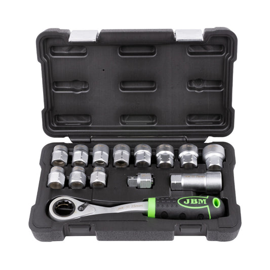 14 PIECES GO-THROUGH SOCKET SET - ZINC FINISH