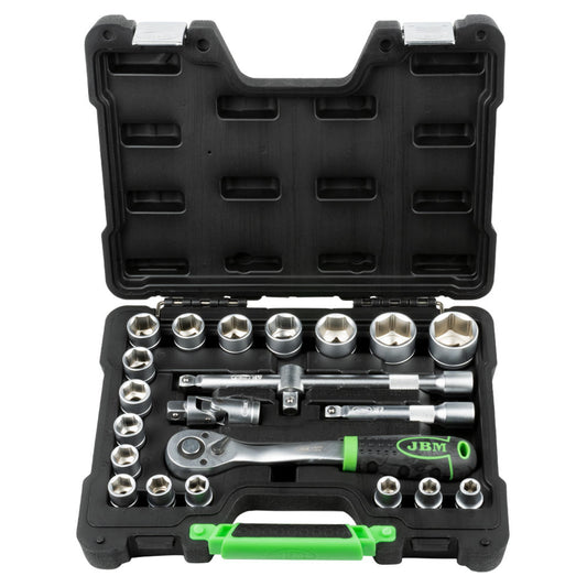22 PIECES TOOL CASE WITH 1/2" HEX SOCKETS - ZINC FINISH