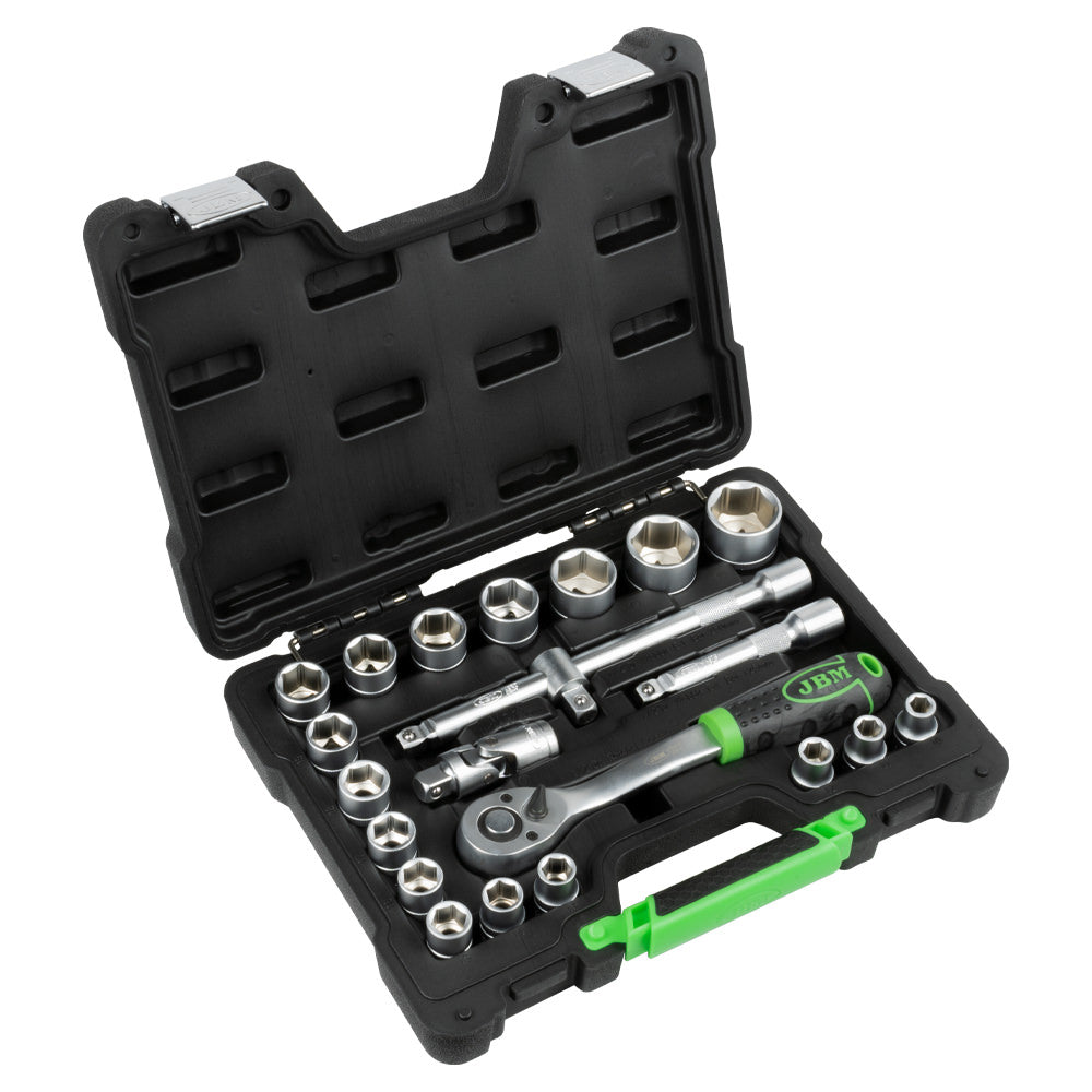 22 PIECES TOOL CASE WITH 1/2" HEX SOCKETS - ZINC FINISH