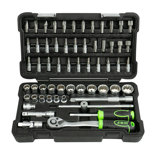59 PIECES TOOL CASE WITH 3/8" 12-EDGE SOCKETS - ZINC FINISH