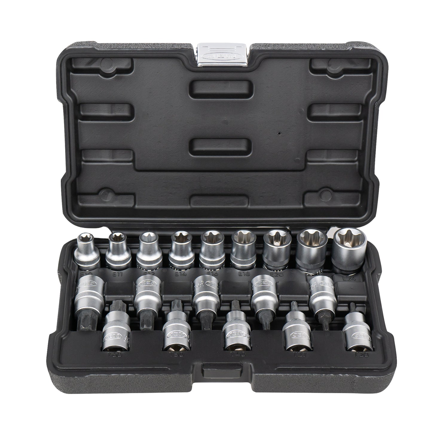 1/2" TORX SOCKET AND SOCKET BIT SET 19 PIECES