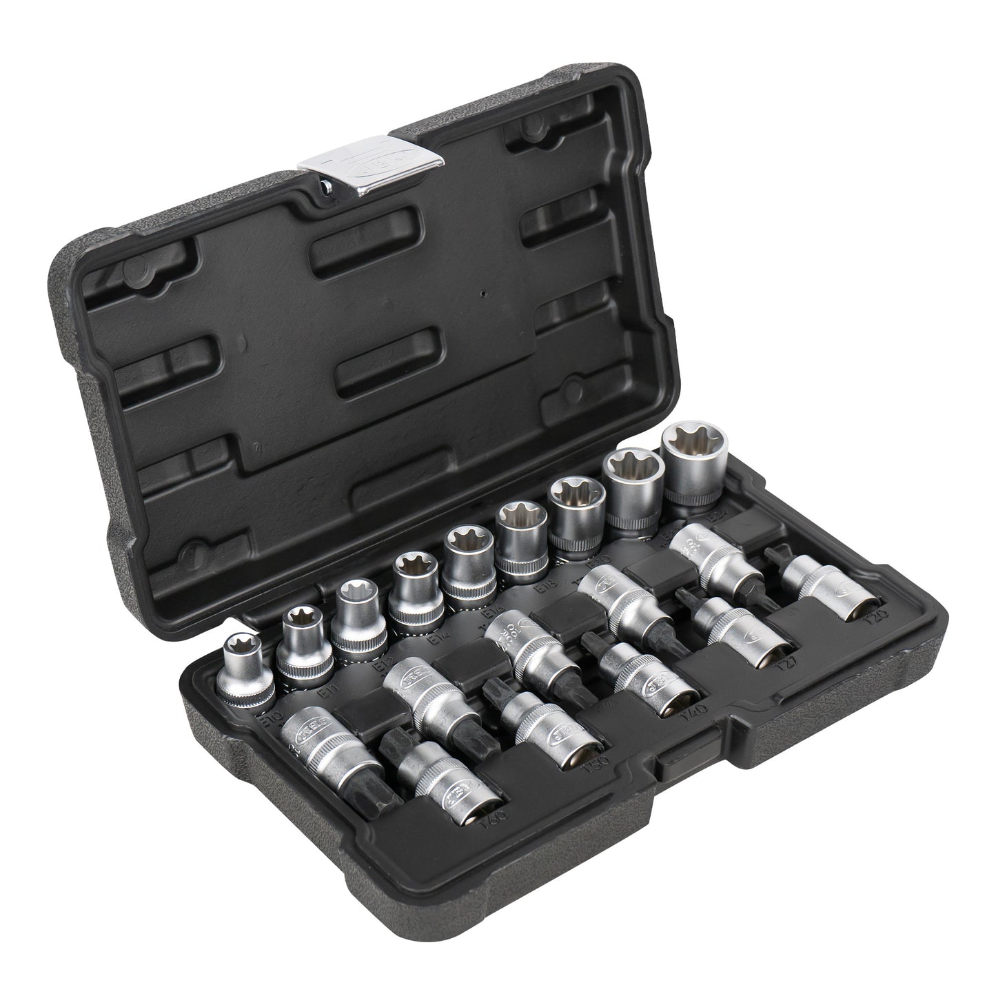 1/2" TORX SOCKET AND SOCKET BIT SET 19 PIECES