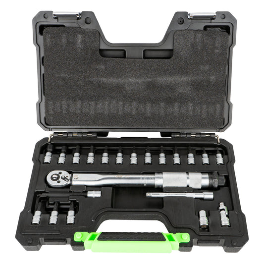 TORQUE WRENCH 1/4" 5-25NM WITH 20 EXTRA PIECES
