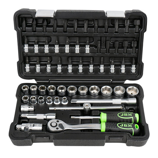 59 PIECES TOOL CASE WITH 3/8" HEX SOCKETS - ZINC FINISH