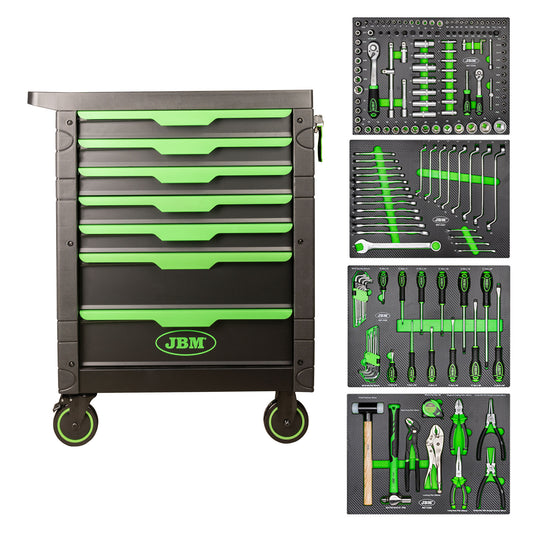 7 DRAWER TOOL TROLLEY - GREEN