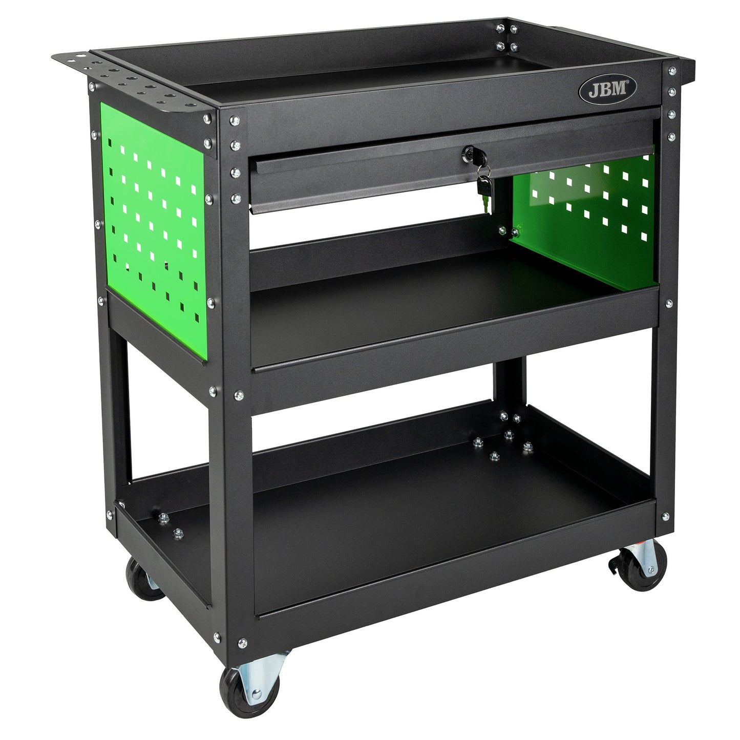 3-LEVEL WORKSHOP TROLLEY WITH 1 DRAWER