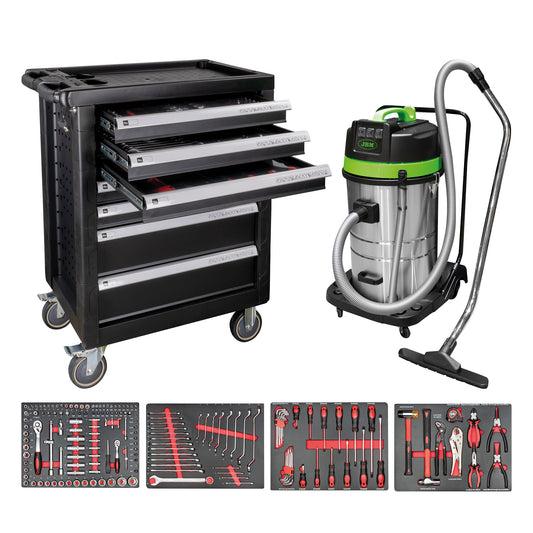 43904 7 DRAWER CABINET + 51838 80 LITRE VACUUM CLEANER (DRY AND WET)