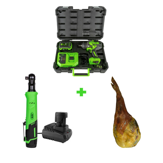 60024 ½” BRUSHLESS RATCHET + 60044C IMPACT WRENCH + SPANISH HAM