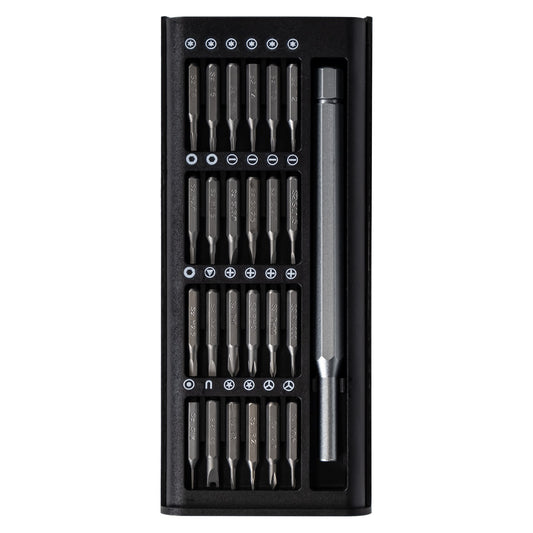 A set of precision bits with a screwdriver