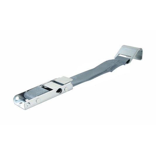 Buckle with spring lock + belt with flat hook grey