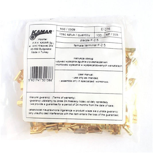 female terminal F-2,5, 100 pcs