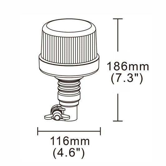 Warning lamp 24x LED R65 R10 flex 4 flashes