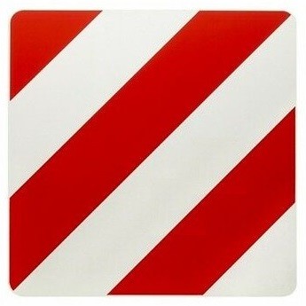 Vehicle marking for protruding loads, without  light, left