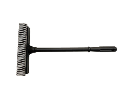 Window cleaning sponge with a squeegee