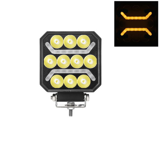 Work lamp 10xLED + 2x strap LED Amber