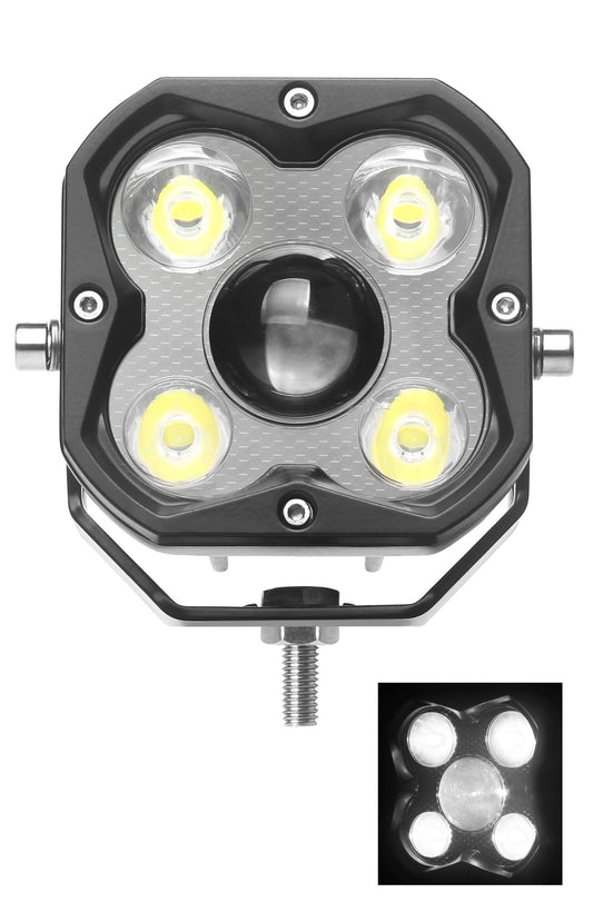 Work lamp 4xLED + 1xLED convex lens