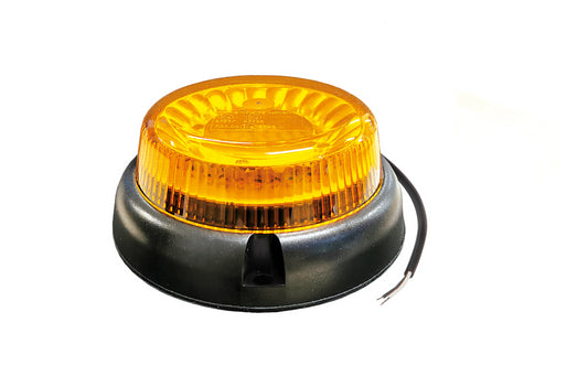 Yellow LED warning beacon, single flash, mounted on 3 screws, cable’s length 1.5 m.